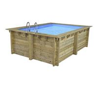 Habitat et Jardin Piscine rectangulaire en bois Zanzibar 3,50 x 2,50 x 1,24 m