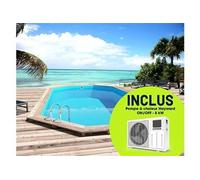 Piscine bois "Sao Paulo" - 6.57 x 4.07 x 1.20 m + Pompe à chaleur - Puissance 6.1 kW