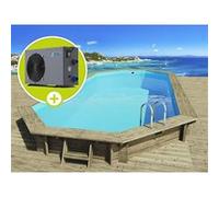 Piscine bois "" Sevilla 130 "" - 8.57 x 4.57 x 1.31 m + Pompe à chaleur 6.1 kW