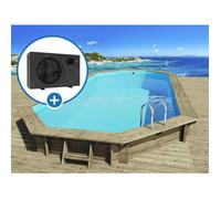 Piscine bois "" Sevilla 130 "" - 8.57 x 4.57 x 1.31 m + Pompe à chaleur 6.1 kW