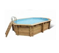 Piscine en bois design 300 x 490 - Sunwater Beige Sans bâche