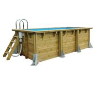 Piscine bois Ubbink AZURA 250x450x126cm liner Beige filtration à sable