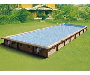 Piscine bois Ubbink LINEA rectangulaire 500x1100x140cm liner bleu