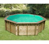 Piscine bois Ubbink OCEA Octogonale Ø 430x120cm liner beige