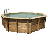 Piscine en BOIS OCEA diam 580 x 130 cm - Liner beige