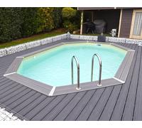 Ubbink Piscine bois Sunwater 4,90 x 3,00 x 1,20 m – Liner beige