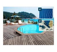 Piscine bois Venecia " - 5.80 x 1.31 m - Bâche à bulles 400 µ - Bâche hiver 280 g/m²