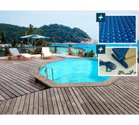 Piscine bois Venecia " - 5.80 x 1.31 m - Bâche à bulles 400 µ - Bâche hiver 280 g/m²