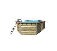 Piscine bois WATERCLIP octogonale 730x420x129 cm SIAYAN - 29m³ - kit filtration inclus