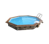 Piscine bois WATERCLIP octogonale CLEOFAS Ø460x129 cm filtration 8m3/h pin classe IV hors-sol semi-enterree enterree
