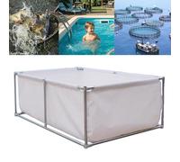 Piscine, cadre en acier hors sol, piscine de jardin durable pour familles et enfants, assemblage facile, comprend un patch de réparation (L 100 x l 300 x H70 cm)