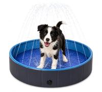 Flamingo Piscine pour animaux M 80 cm – Antidérapant, jet d'eau, bouchon verrouillable