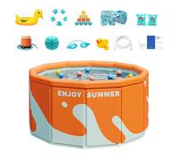 Piscine Circulaire - 90/120/180cm Piscine Non Gonflable, PiscineFamiliale Portative, PiscinePour Chien Pliable, Antidérapante Et Résistante À l'usure, pour Enfant, Familles, Animaux De Compagnie