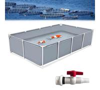 Piscine circulaire pour bassin à poissons avec support et vanne de vidange, toile PVC facile à installer, imperméable, durable, multiple pour une utilisation dans le jardin
