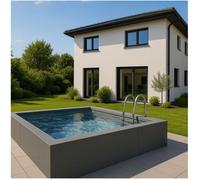 Piscine container en kit ARTEMISIA + Revêtement extérieur Gris