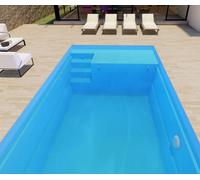 Piscine coque Olympie 2 de 5.90 x 3.20 x 1.50 m + LUXE + Coffre PVC hors sol