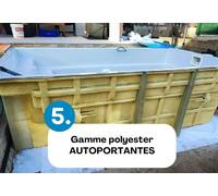 Piscine coque ROME : Version autoportante + LUXE pièces à sceller sans filtration