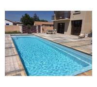 Piscine coque Sparte 11 : 11.10 x 3.70 x 1.50 m + LUXE + local enterré Capot Plat