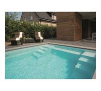 Piscine coque Sparte 7 : 7.45 x 3.60 x 1.50 m + LUXE + Pièces à sceller sans filtration