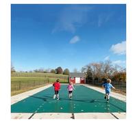 Piscine Creusée Bâche De Sécurité Rectangle Piscine Souterraine Bâche De Piscine avec Tout Le Matériel pour Enfants Et Animaux Triple Couture Maille Haute Résistance(Brown)