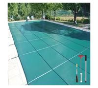 Piscine Creusée Bâche De Sécurité, Rectangulaire Bâche De Piscine avec Matériel D'installation, Triple Couture Maillage Haute Résistance Protection UV(Brown)
