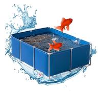 Piscine d'aquaculture hors sol en toile avec support en métal pour poissons koï et tortues - Durable