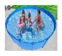 Piscine d'aquarium, bassin à poissons épaissi, en PVC, facile à monter, grande piscine ronde avec cadre en métal, pour bassin de pisciculture, 3693L/976GAL-2,8 x 0,6 m (D x H)