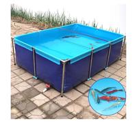 Piscine d'aquarium en toile PVC durable avec valve de vidange - 1,5 m x 1 m x 0,8 m bassin de stockage d'eau pour koi et poissons, réservoir d'observation temporaire pour l'irrigation et l'utilisation
