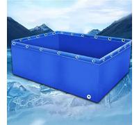 Piscine d'aquarium portable en toile PVC avec valve de vidange pour poissons d'eau salée Koi et tortues 0,5 mm