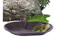 Piscine de baignade en tortue | Grande baignoire en tortue avec conception de trou de conception ronde REPTILE TIX DRANTAGE TIPE | Turtle Empiping jouet pour aquarium Ornement Turtle Water T