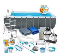 Piscine de jardin à armature - Intex - 549x274x132 cm - Capacité 17 203 litres - Pompe de filtration à sable