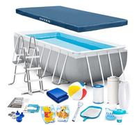 Piscine de jardin à cadre - Intex - 478x279x122 cm - Ensemble prêt à l'emploi - Pompe de filtration - Échelle en métal