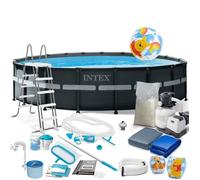 Piscine de jardin à cadre - Intex - 549x132 cm - Ensemble complet - Pompe de filtration à sable - Échelle en métal