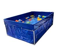 Piscine de jardin en toile PVC durable avec valve de vidange,revêtement d'étang à poissons pliable pour réservoir d'eau d'aquarium extérieur avec œillets Taille:1×1×1,2m,5×4×1,2m,6×5×1,0m(4x4x1.2m)