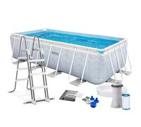 Kit Piscine hors sol tubulaire INTEX - Pris Frame - 400 x 200 x 100 cm - Rectangulaire (Pompe, cartouche et échelle) - 26780NP