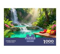 Piscine de la Vallée de la Forêt Pluviale Puzzle en Bois Imperméable Puzzles De 1000 Pièces pour Adultes Amusant Jeux De Stimulants
