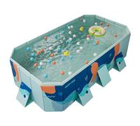 piscine de loisirs familiaux, piscine extérieure pliante non gonflable avec coque en plastique rigide, 3 drains, différentes tailles (A,1,6 m/5 ft)