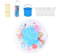 Piscine de plage pour bébé - Pataugeoire avec seau à eau et jouet de sable - Jouet d'eau pour l'extérieur - Activités d'été pour filles et