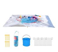 Piscine De Plage Pour Bébé - Tapis De Pataugeoire 6,5 X 6,5 Pieds | Couverture Imperméable Anti-sable, Tissu Imperméable Pliable, Ďe Jeu Extérieure Deux En Un, Couverture Đe Sol Légère Et Port
