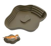 Piscine de tortue - Texture en pierre moulée, Zone de terrasse équilibrée, Chemin incliné, Structure en résine naturaliste Élément de relaxation hydro-relaxant | Pour installation de vivarium Station