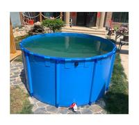 Piscine d'étang à poissons en toile, étang autoportant, rond, épais, en PVC, facile à monter, grand cadre en métal rond (6431L/1699GAL-3,2 x 0,8 m (D x H)