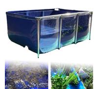 Piscine d'étang à poissons, réservoir d'eau pliable pour l'élevage de carpes koï, aquarium décoratif cuboïde avec vanne de vidange pour tenir et observer temporairement