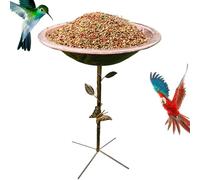 Piscine d'oiseaux de fer de bain et alimentation en métal, décoration de jardin de style rétro | Grandes boissons d'oiseaux pour oiseaux sauvages, alimentation d'oiseaux en plein air, acces