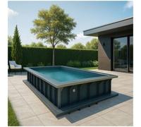 Piscine en acier en kit AQUADURO de 2,45 x 4,90 Ht : 1,25 m