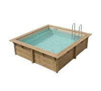 Piscine Ubbink bois Azura 300 x 300 x H 126 cm liner Beige avec filtre à sable