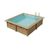 Piscine Ubbink bois Azura 300 x 300 x H 126 cm liner Bleu avec filtre à sable