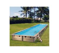Piscine bois Linea 15,50 x 3,50 x h1,55m Coloris du liner - Bleu