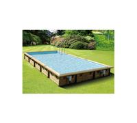 Piscine bois Linéa 8,00 x 5,00 x 1,40 m - Liner gris - Ubbink