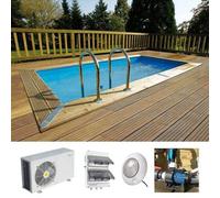 Piscine bois Linéa Urban Pool 250 x 450 x H 140 cm - Liner bleu 75/100 ème