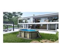 Piscine en bois Nemo 4,3x3 - H.1,18 m fixations à sceller - BAS7302OSPI+SZA